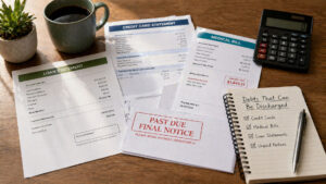 Debts eliminated through Chapter 7 bankruptcy including credit cards and medical bills