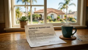 Notice of Trustee's Sale document for a San Diego home foreclosure